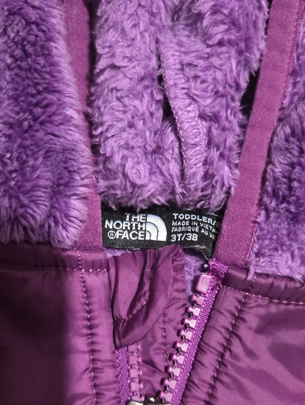 The North Face Purple Plush Hooded Fleece Jacket for Kids